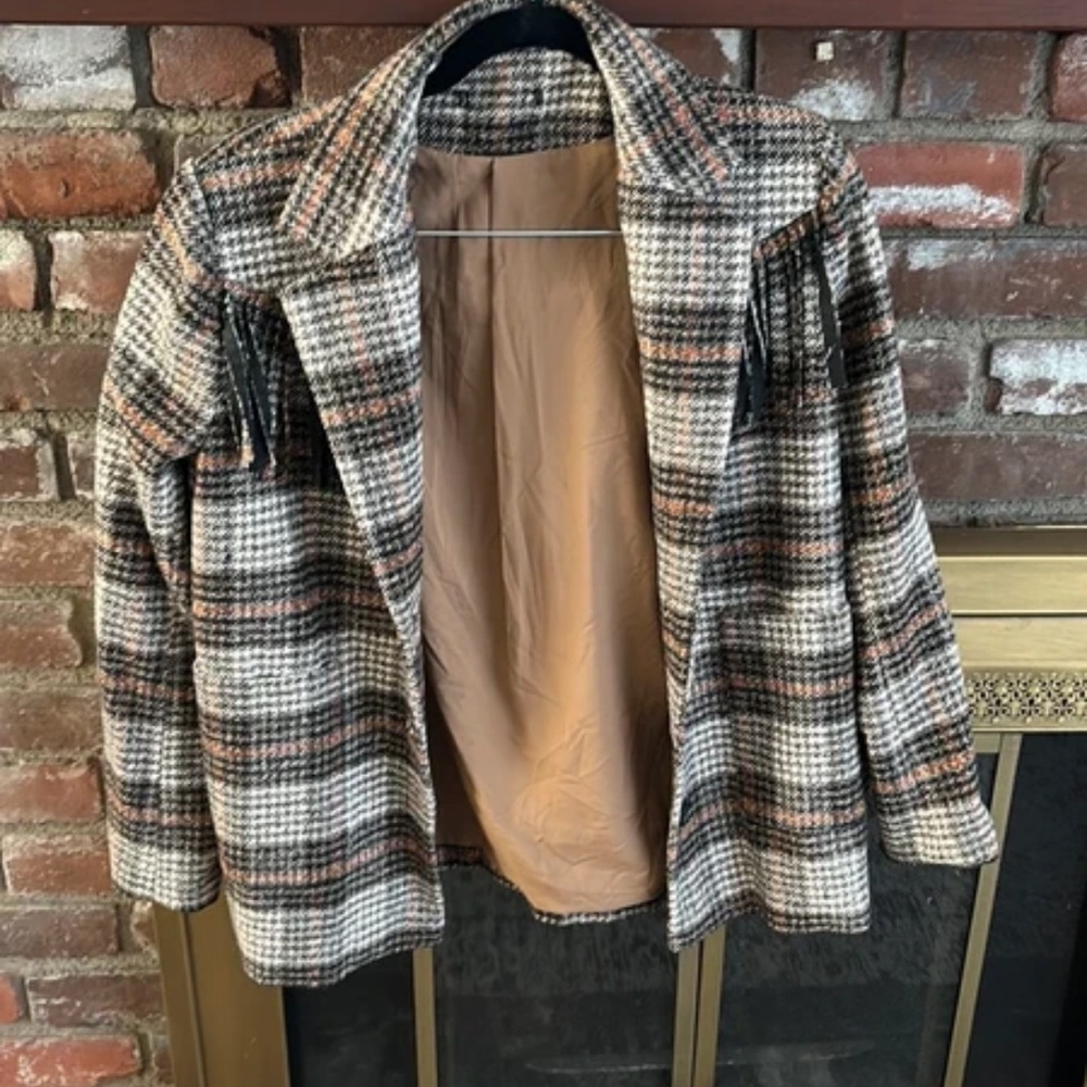 Forever 21 Checkered Blazer with Earth Tones